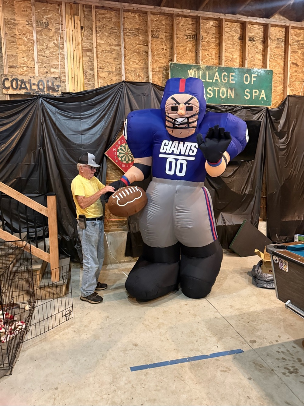 NFL Offical Giants Inflatable Football Player Blue Gray